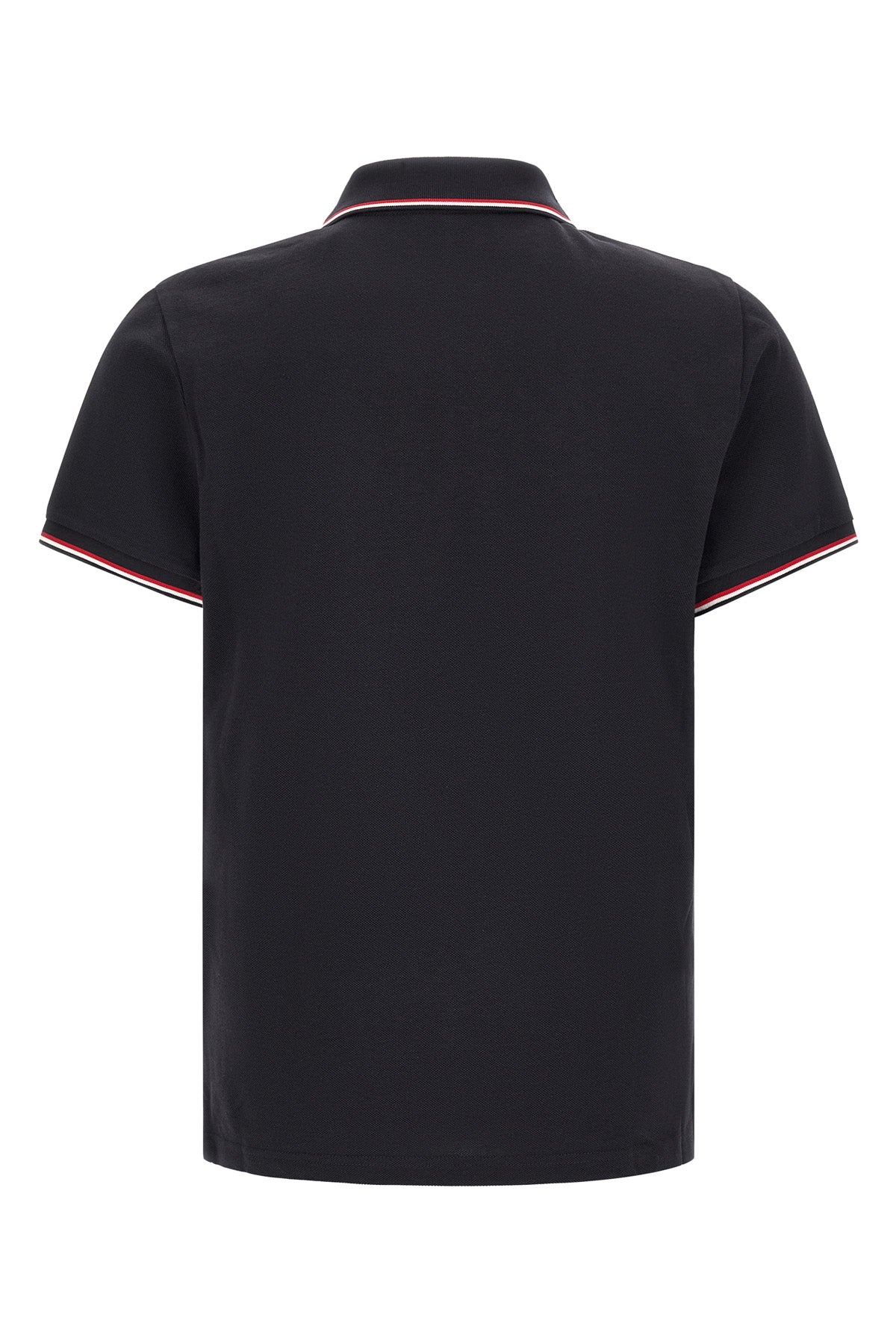 the moncler short-sleeved polo shirt in navy blue