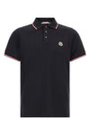the moncler short-sleeved polo shirt in navy blue
