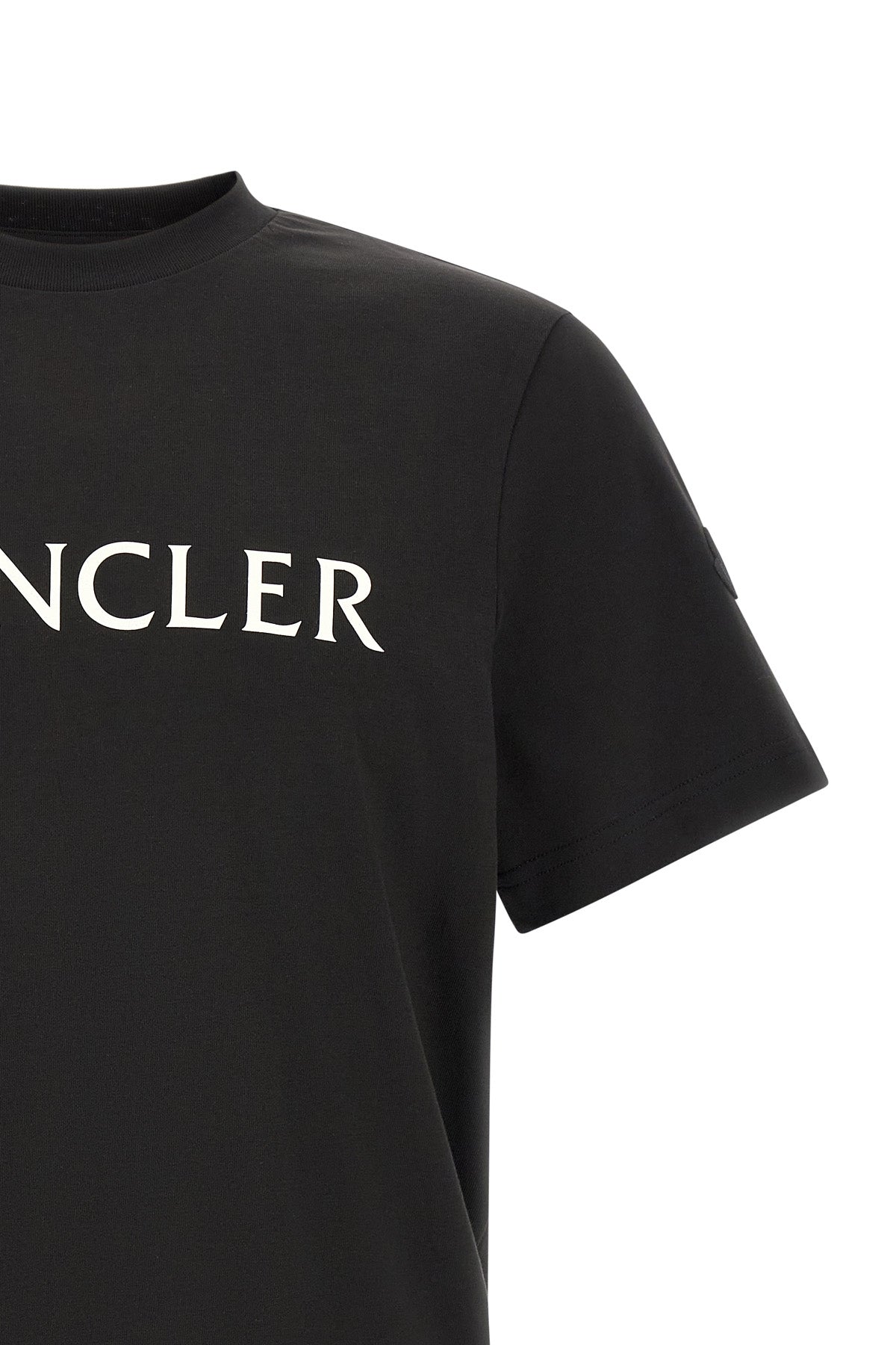 monclers pure black cotton t-shirt