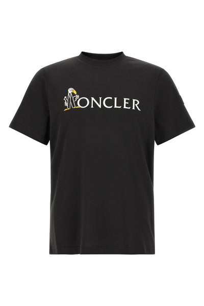 monclers pure black cotton t-shirt