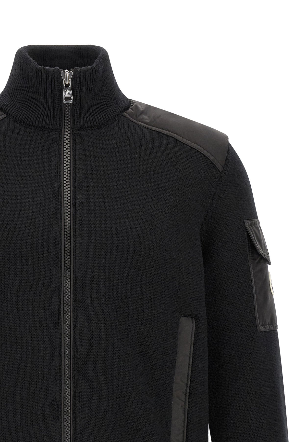 the moncler padded wool zip-up cardigan