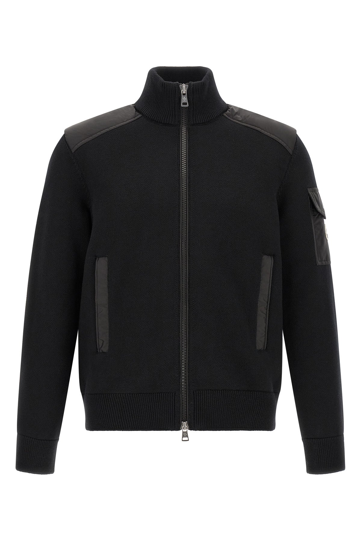 the moncler padded wool zip-up cardigan