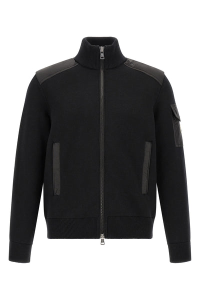 the moncler padded wool zip-up cardigan
