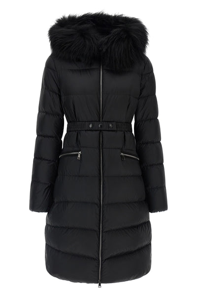 the moncler boedic long down jacket defines a rigorous silhouette through a qu