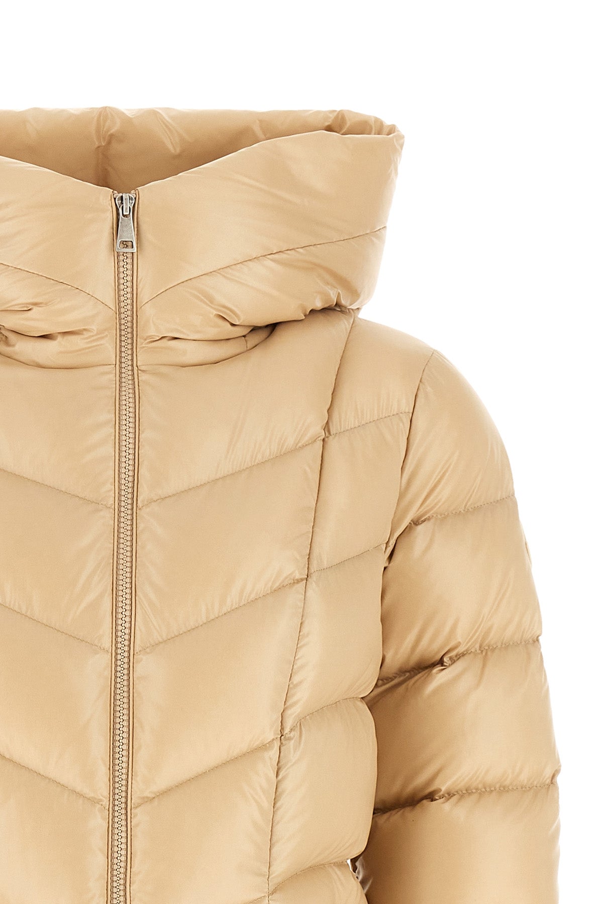the moncler marusse down jacket redefines the volumes of outerwear through a rig