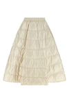 the moncler midi skirt defines a hyper-feminine silhouette through an a-shaped c