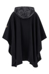 the dark blue moncler cape in virgin wool blend