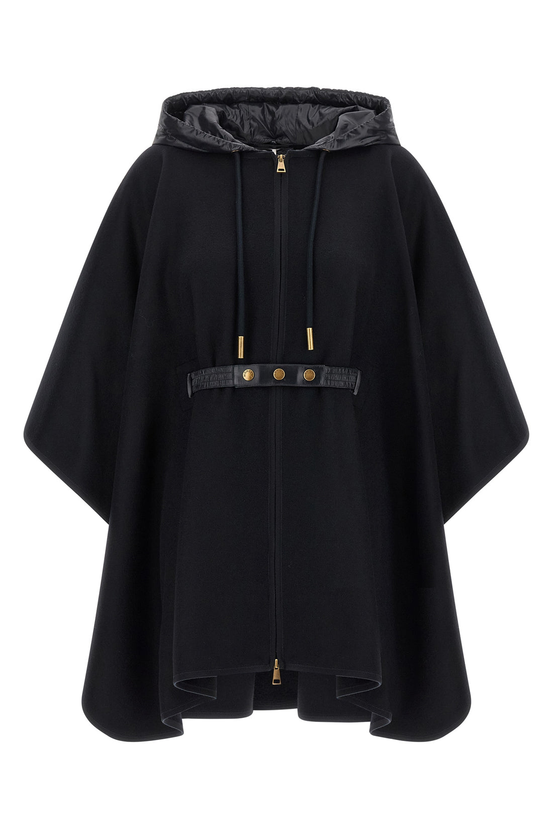 MONCLER OS the dark blue moncler cape in virgin wool blend