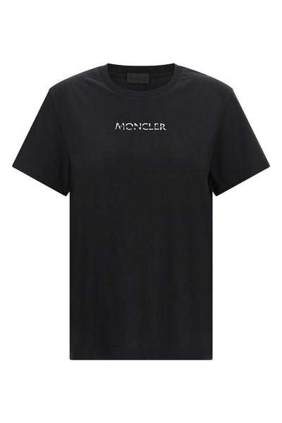 the moncler womens t-shirt is distinguished by an essential construction in pur