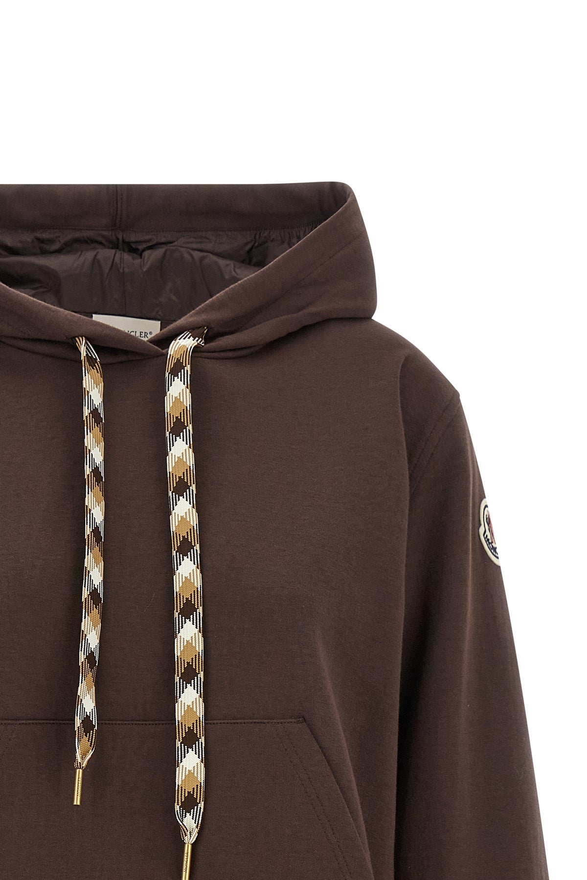 the moncler hoodie is made of a fine cotton blend