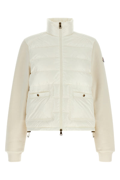 the moncler zip-up cardigan defines the contemporary hybrid outerwear through a
