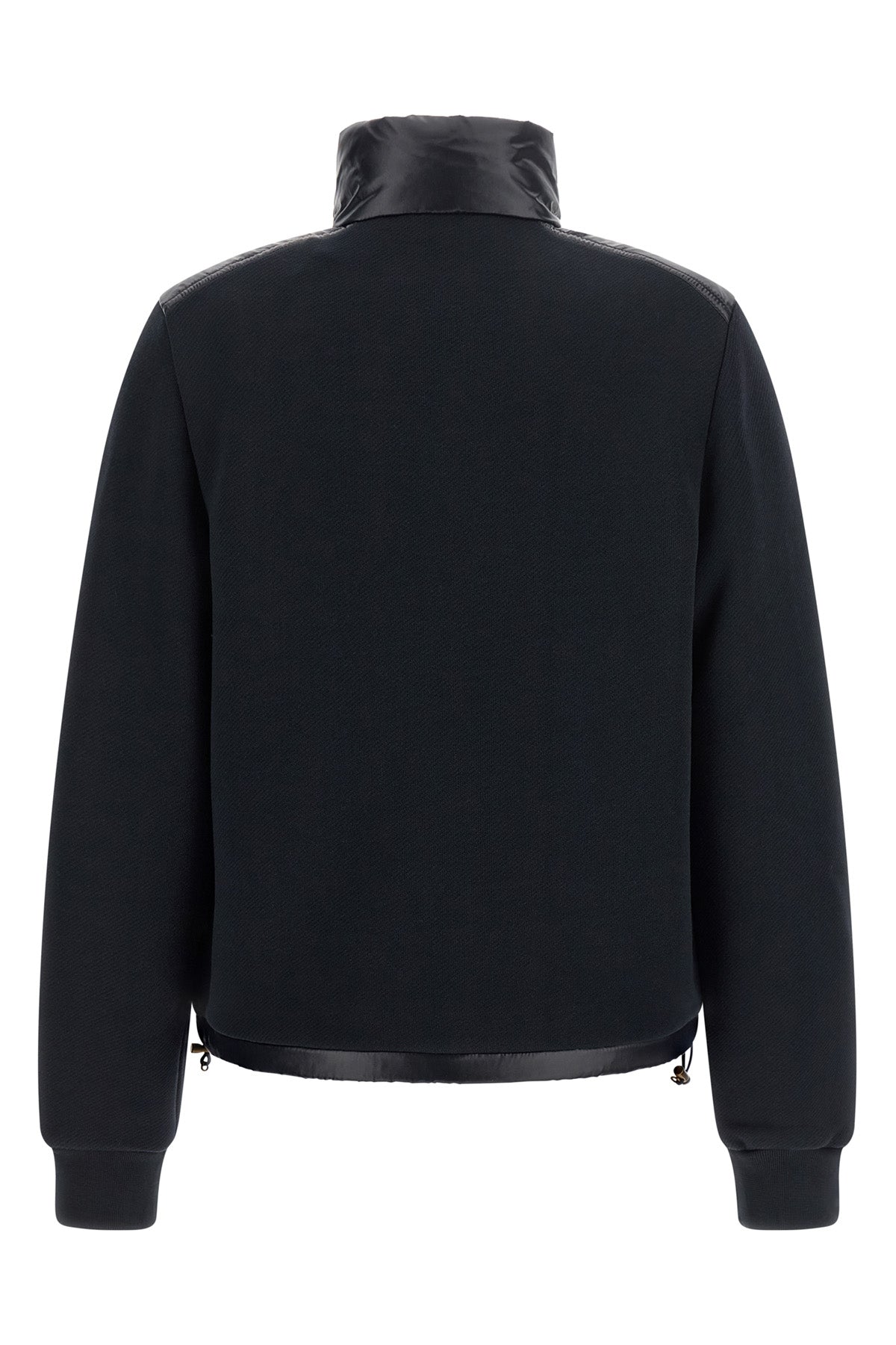 the moncler cardigan in fleece cotton and technical fabric defines a contemporar