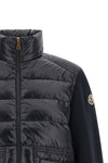 the moncler cardigan in fleece cotton and technical fabric defines a contemporar