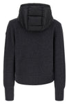 the moncler cardigan exemplifies an advanced hybrid construction