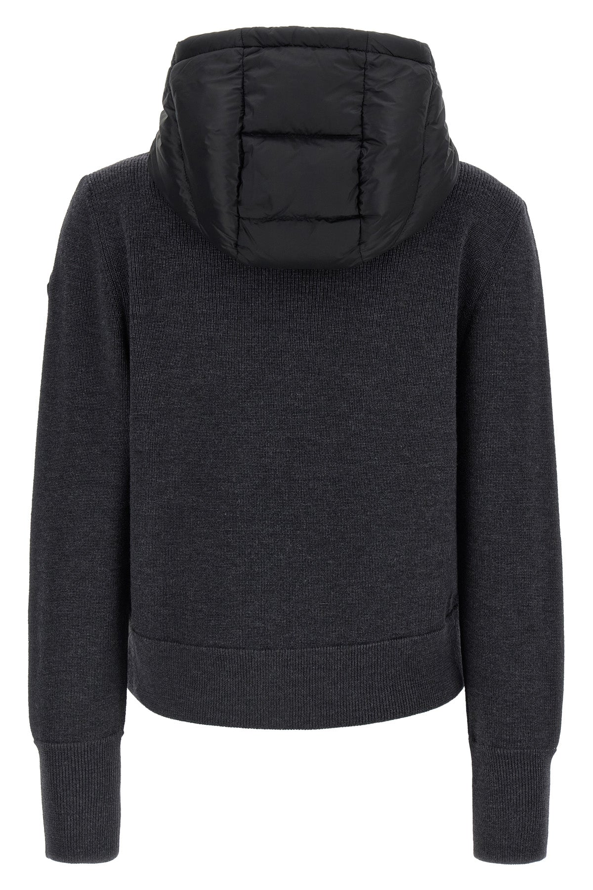 the moncler cardigan exemplifies an advanced hybrid construction