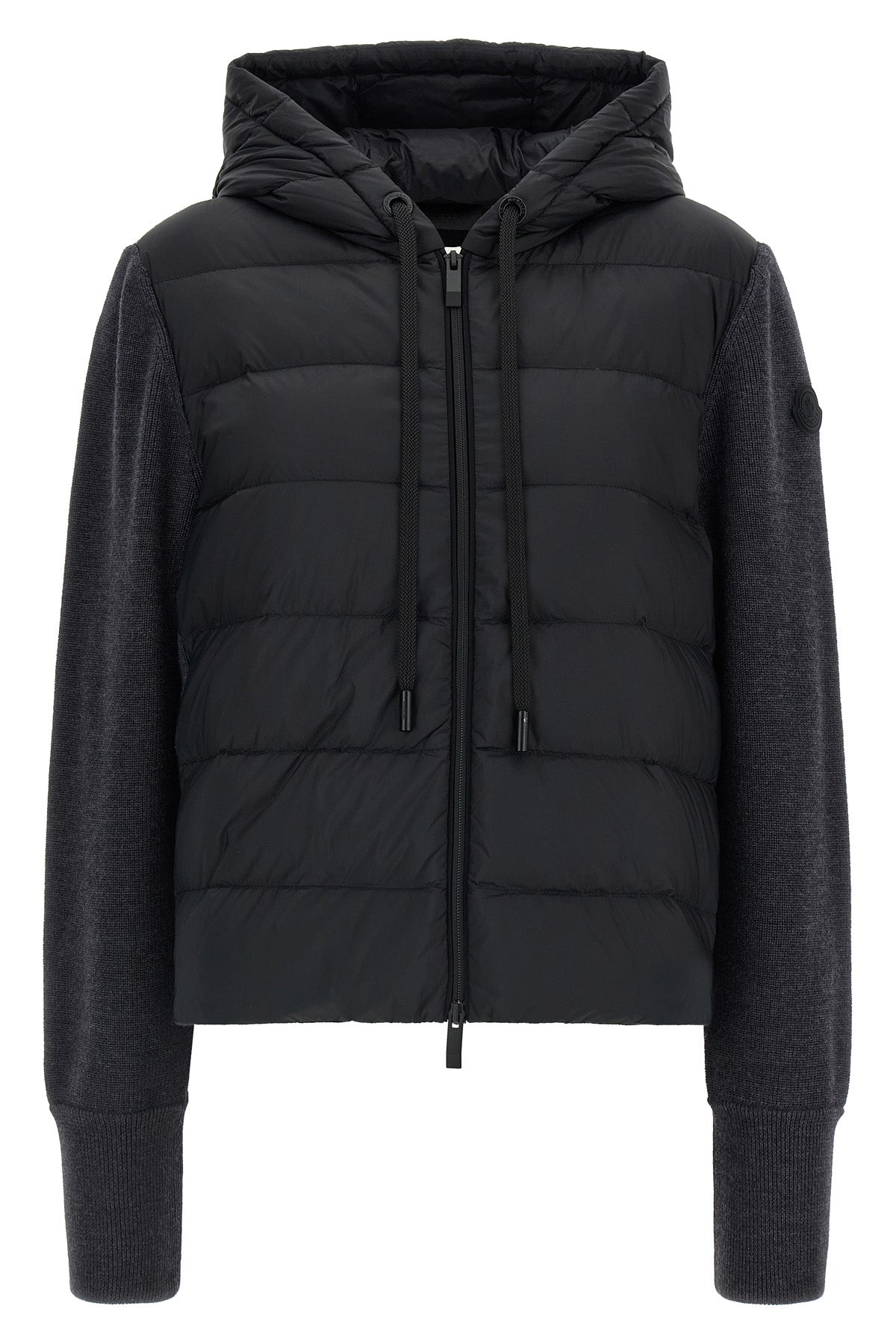 the moncler cardigan exemplifies an advanced hybrid construction