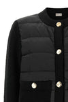the moncler cardigan skilfully combines volumes and contrasting textures