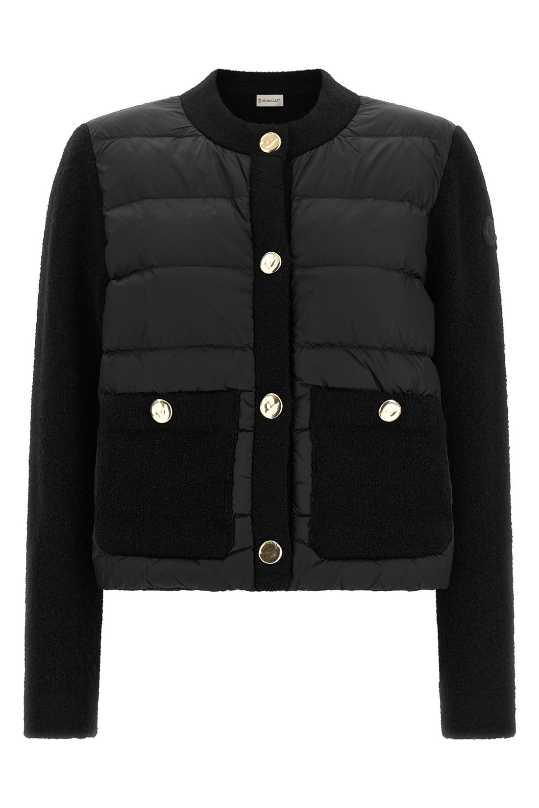 MONCLER M the moncler cardigan skilfully combines volumes and contrasting textures