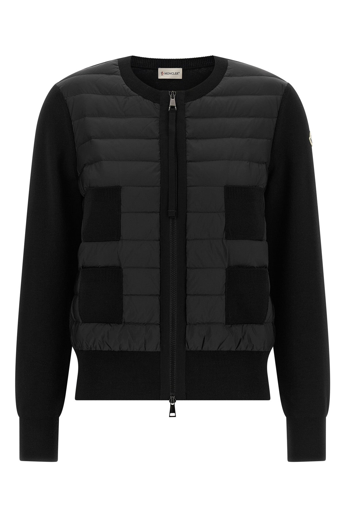 the moncler cardigan in black nuance redefines the concept of hybrid garment thr