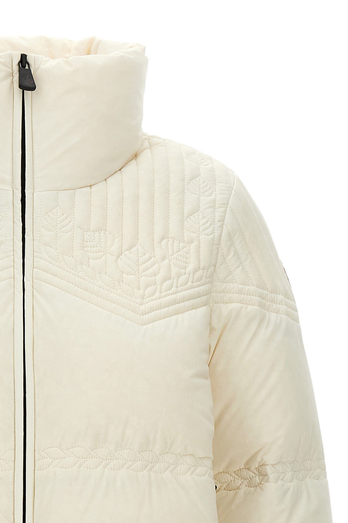 the moncler grenoble anglins down jacket features a structured silhouette in w
