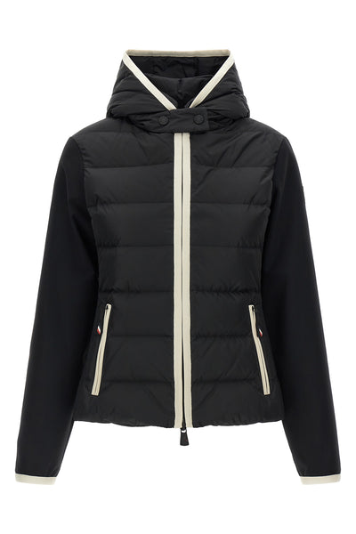 the moncler grenoble con cappuccio e zip cardigan stands out for its hybrid co