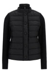 the moncler grenoble cardigan stands out for its hybrid construction that combin