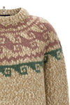 the moncler grenoble crewneck sweater in structured wool blend and soft alpaca f