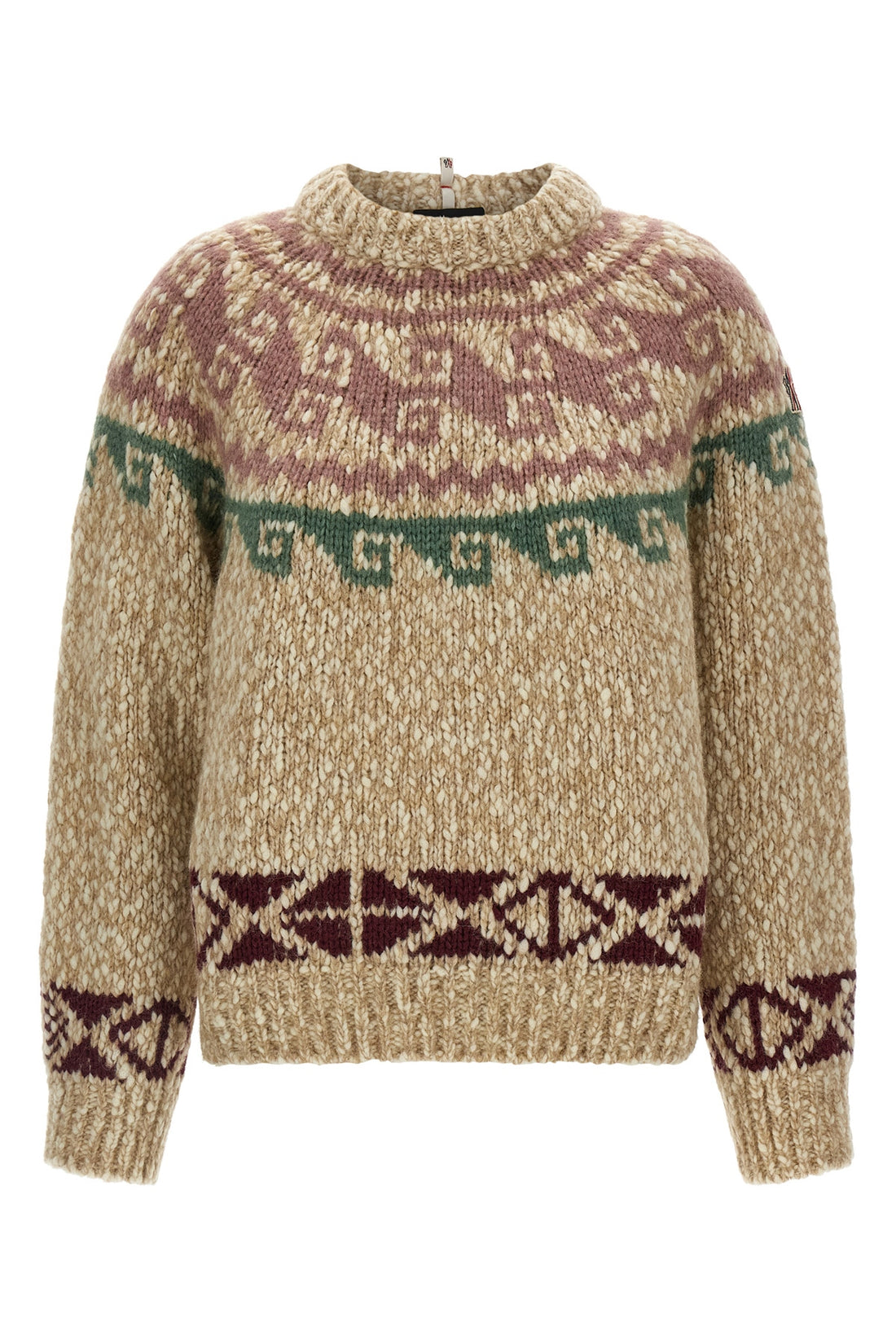 MONCLER GRENOBLE M the moncler grenoble crewneck sweater in structured wool blend and soft alpaca f