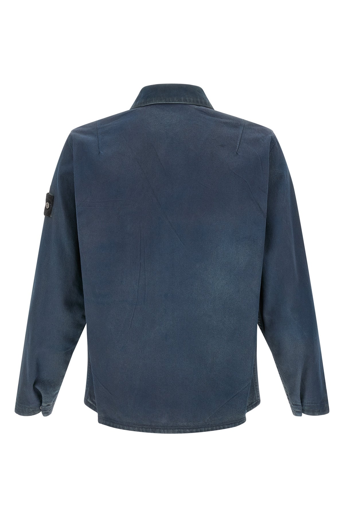 the stone island blue cotton overshirt