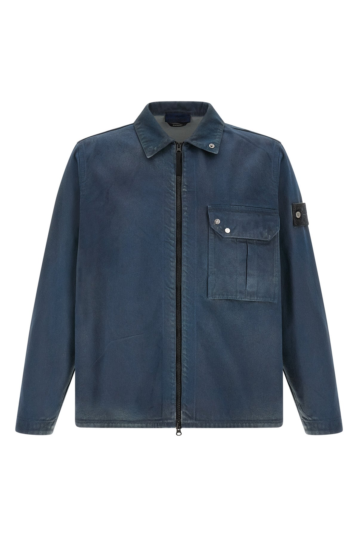 the stone island blue cotton overshirt