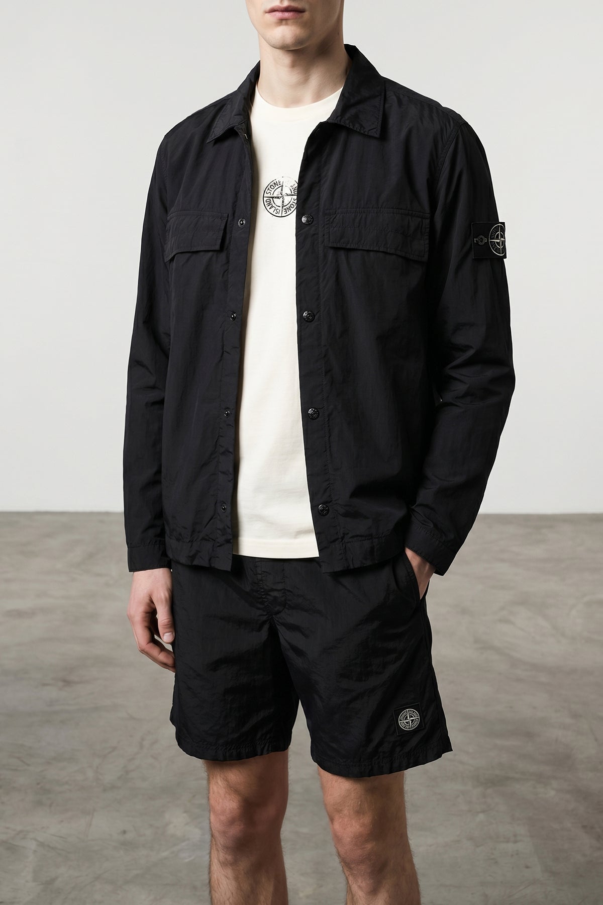 crinkled nylon overshirt