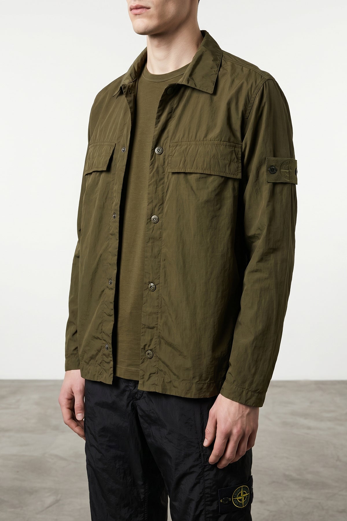 crinkled nylon overshirt