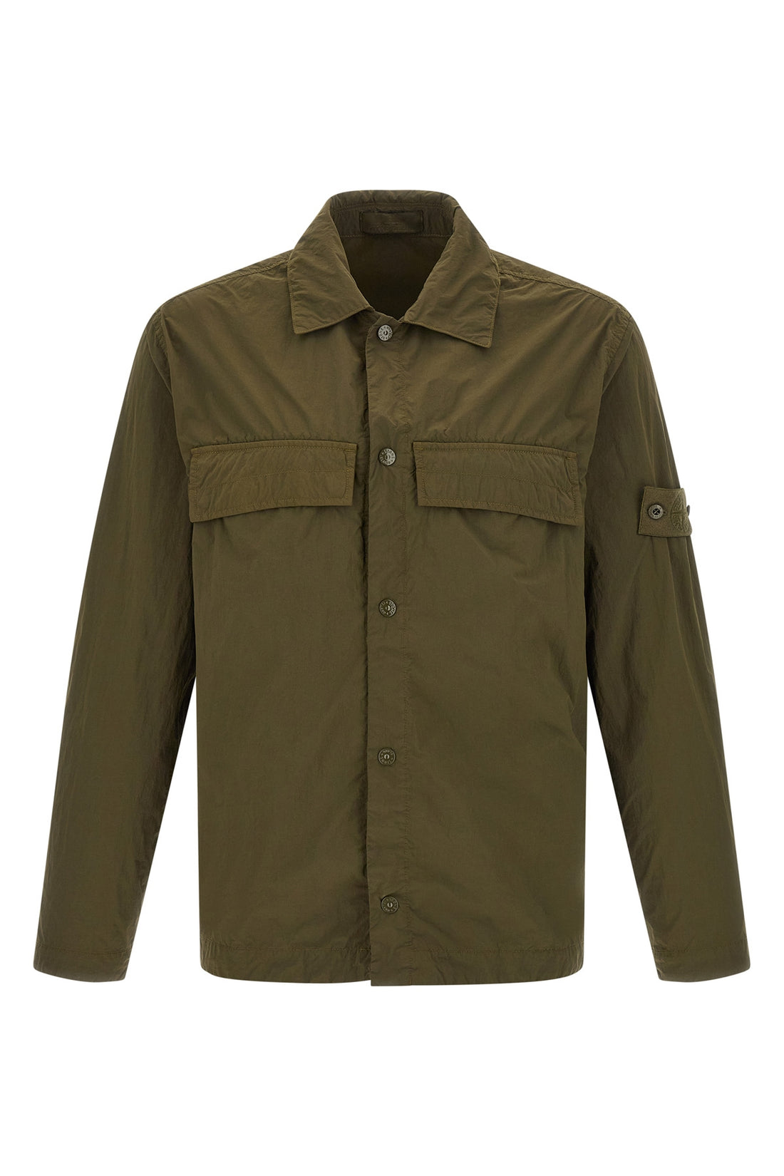 STONE ISLAND L crinkled nylon overshirt