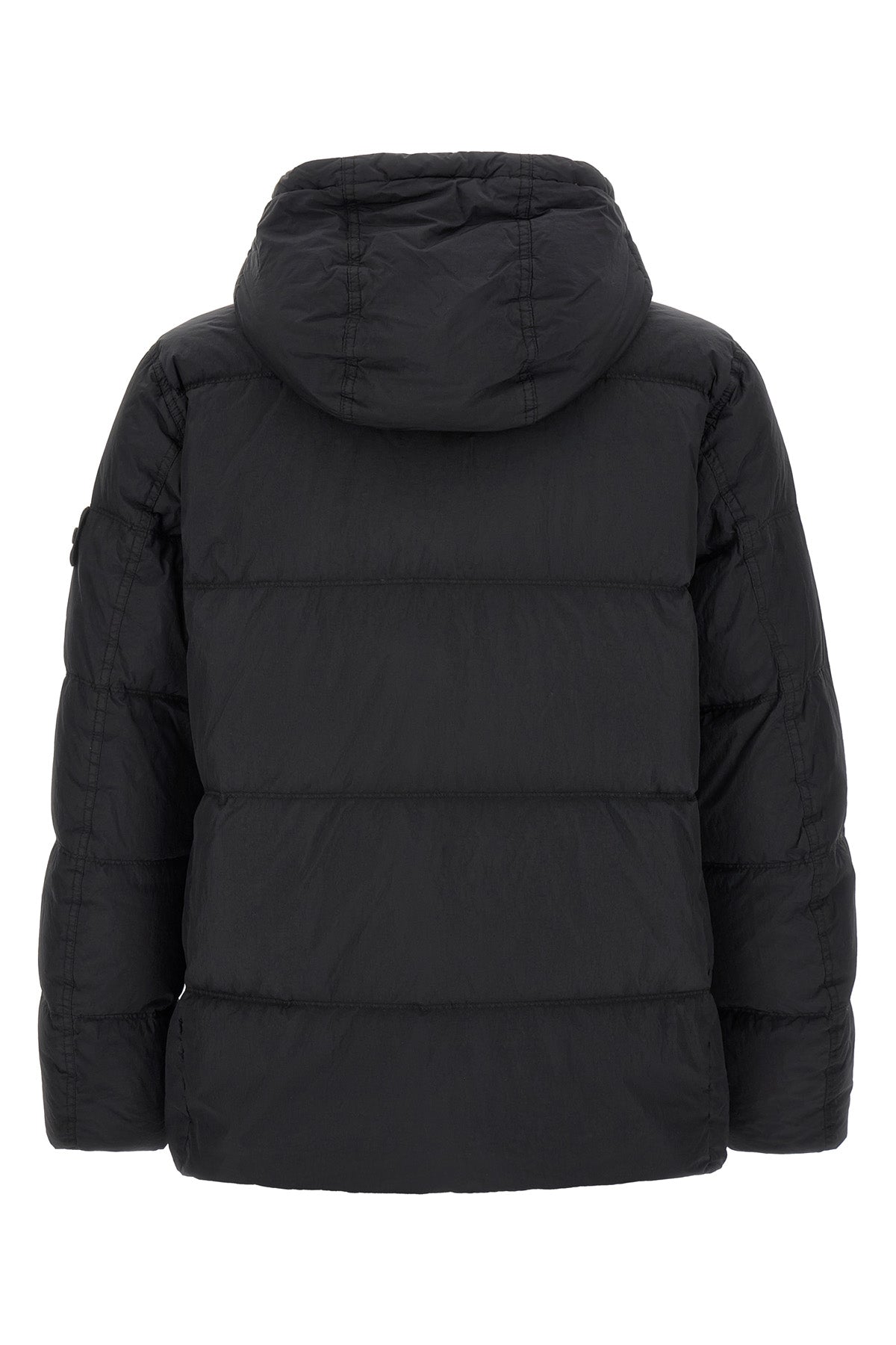 the stone island padded jacket in black