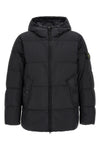 the stone island padded jacket in black