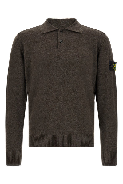 the stone island pure virgin wool sweater long-sleeved polo shirt
