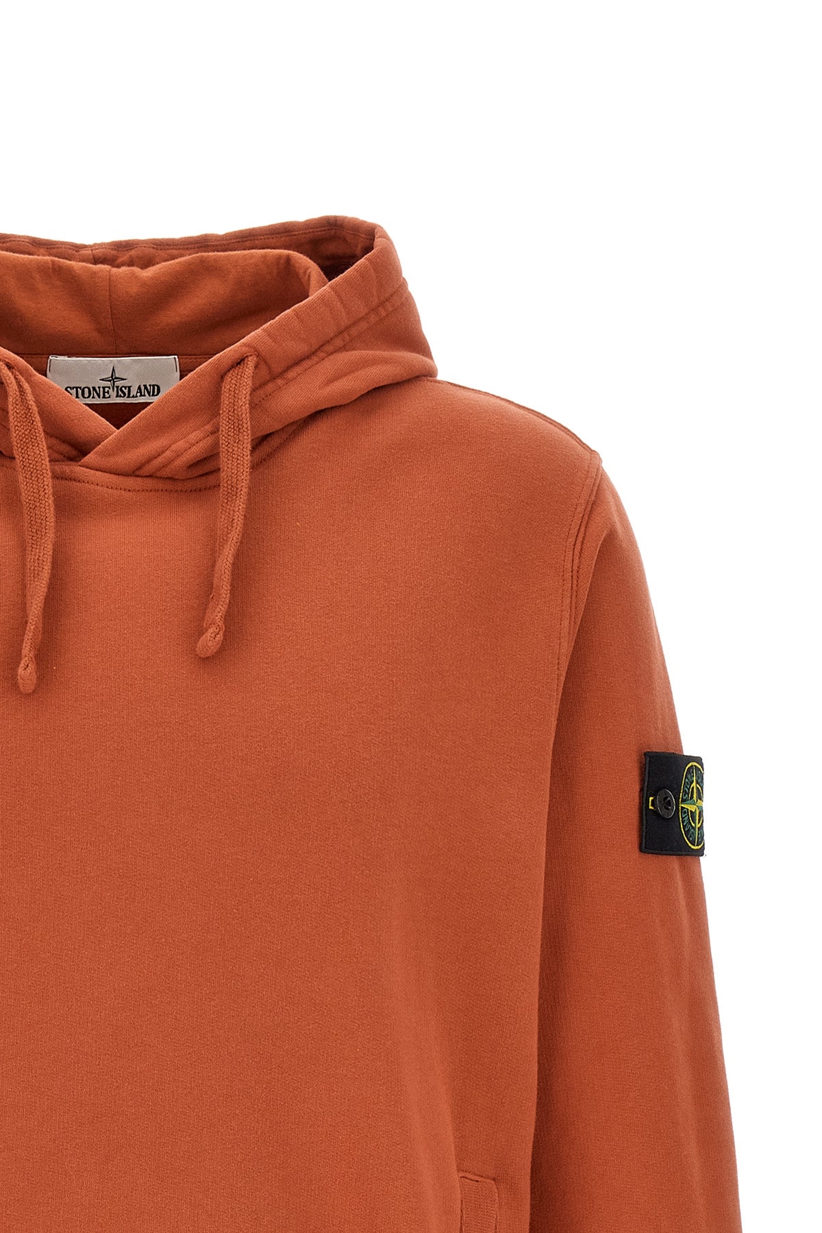 the stone island badge logo hoodie