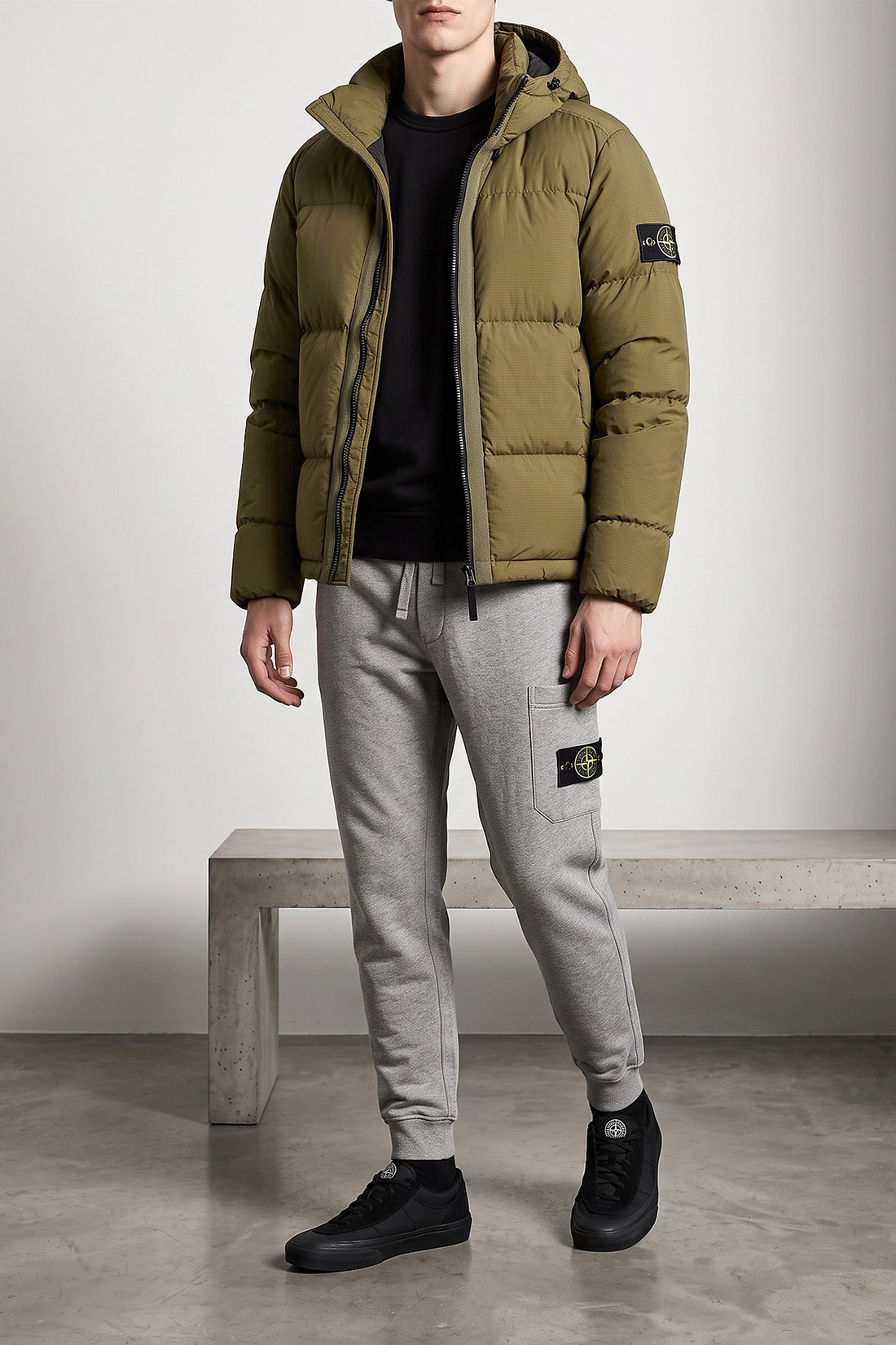 STONE ISLAND S the stone island 6200010 sweatpants in a garment-washed mélange mélange cotton