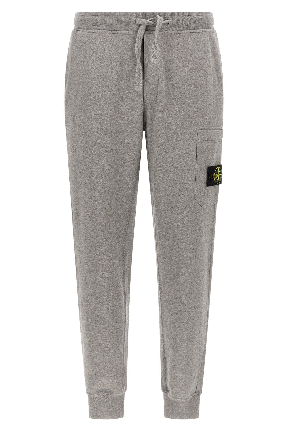 the stone island 6200010 sweatpants in a garment-washed mélange mélange cotton
