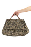 lahady two-tone natural raffia handbag