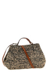 lahady two-tone natural raffia handbag