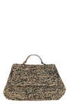 lahady two-tone natural raffia handbag