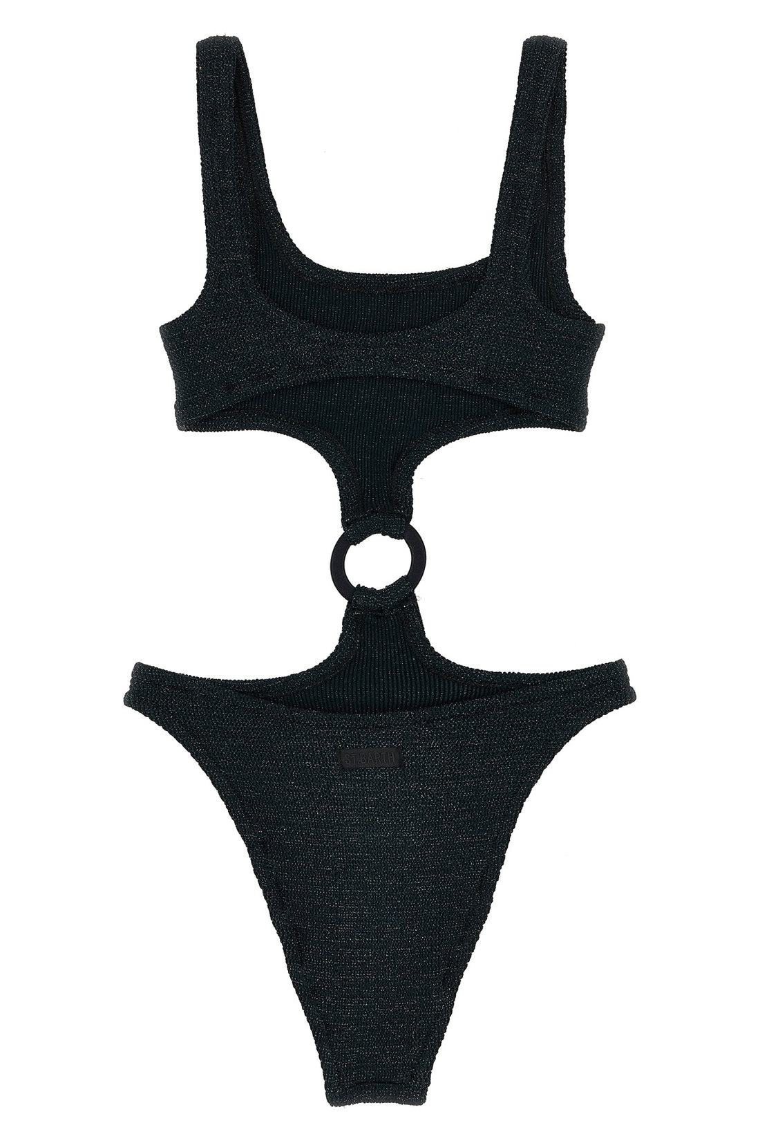 MC2 SAINT BARTH M-L laurel one-piece swimsuit in crinkle lurex fabric