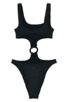 laurel one-piece swimsuit in crinkle lurex fabric