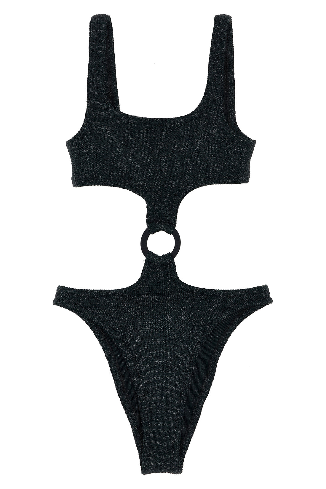 MC2 SAINT BARTH M-L laurel one-piece swimsuit in crinkle lurex fabric