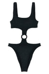 laurel one-piece swimsuit in crinkle lurex fabric