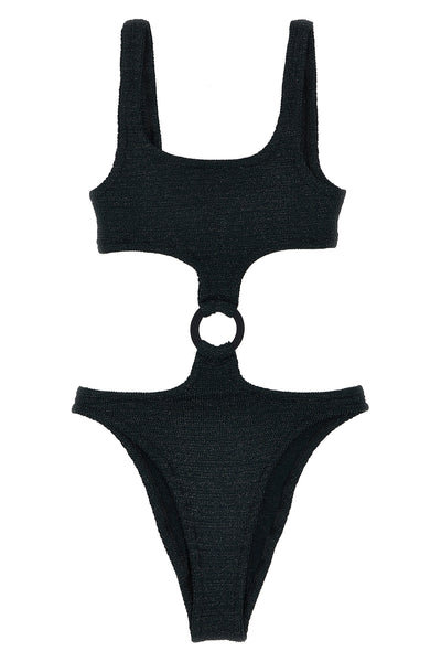 laurel one-piece swimsuit in crinkle lurex fabric