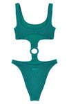 laurel one-piece swimsuit in crinkle lurex fabric