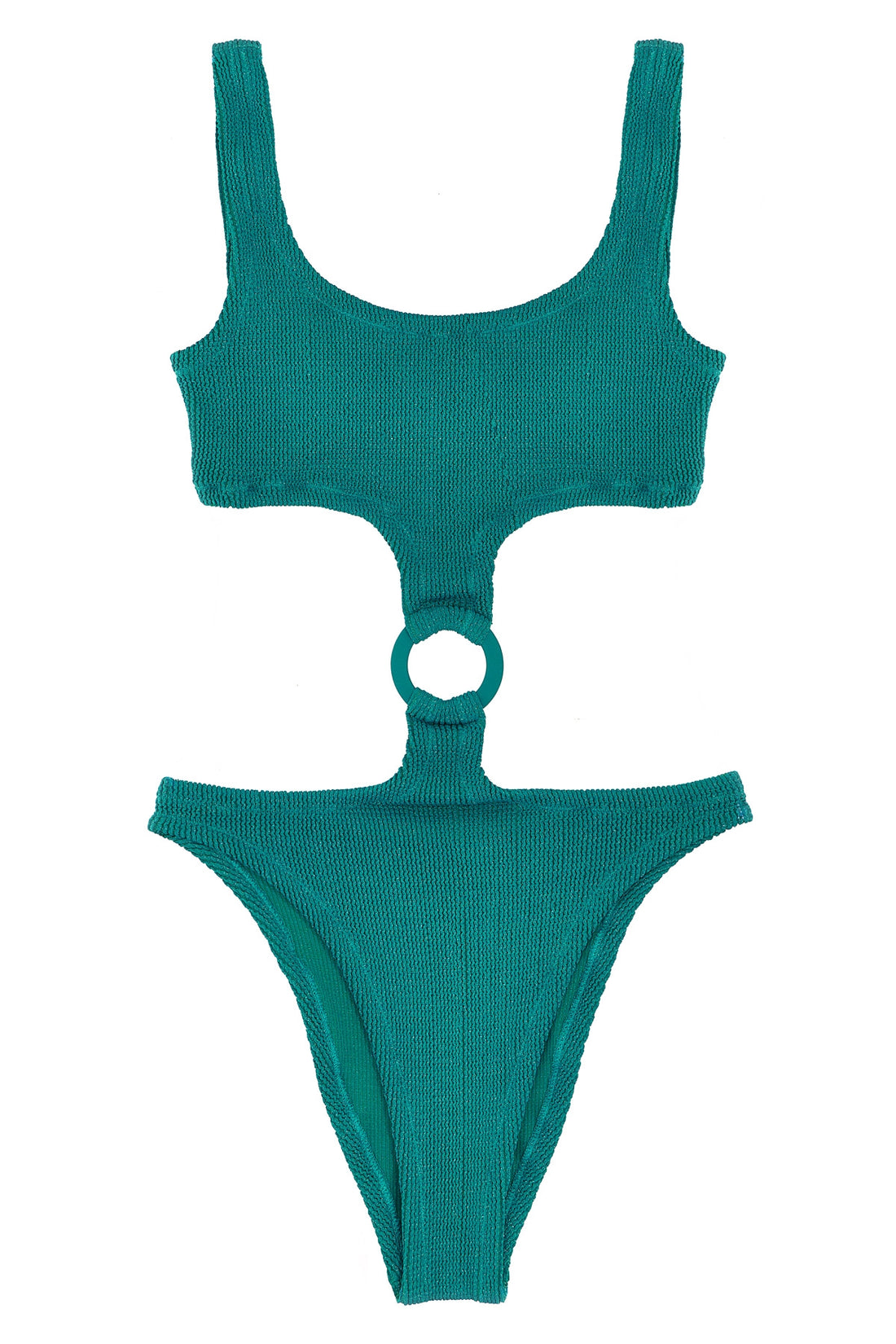 MC2 SAINT BARTH M-L laurel one-piece swimsuit in crinkle lurex fabric