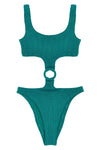 laurel one-piece swimsuit in crinkle lurex fabric